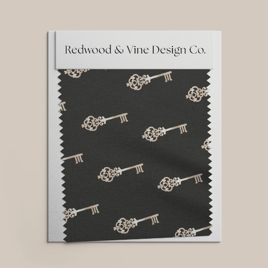 Tissu Motif à clé Vintage Faux Gold