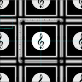 Tissu motif à clef noire (Carreau)