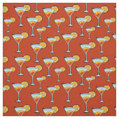 Tissu Motif à cocktails Dark Orange Martini (Échantillon)