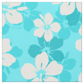 Tissu Motif à fleurs bleu tropical (Fermer)