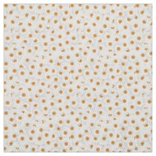 Tissu Motif à fleurs de chamomille blanche