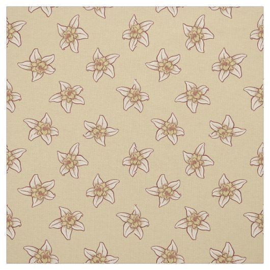 Tissu Motif à fleurs de vanille (Échantillon)