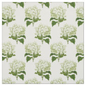 Tissu Motif à fleurs d'Hydrangea blanc et vert (Échantillon)