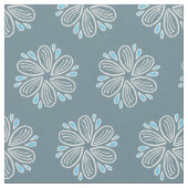 Tissu Motif à fleurs en bleu et blanc (Fermer)