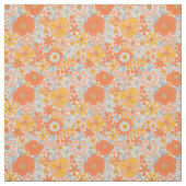 Tissu Motif à fleurs Orange Retro (Échantillon)
