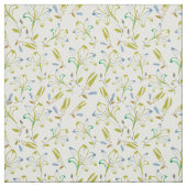 Tissu Motif à fleurs vert olive rétro (Échantillon)