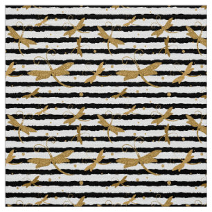 Tissu Motif à libellules avec effet parties scintillant