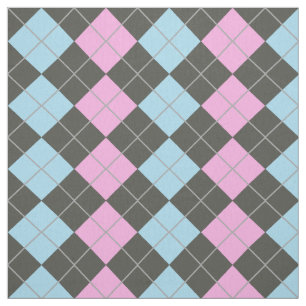 Tissu Motif à motifs de losanges rose et bleu