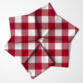 Tissu Motif à plaid de buffle rouge et blanc