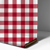 Tissu Motif à plaid de buffle rouge et blanc