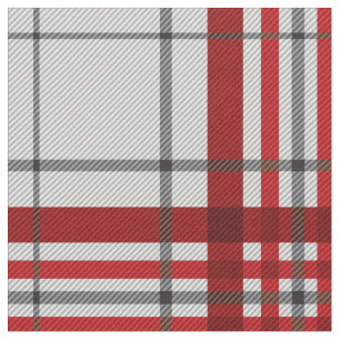 Tissu Motif à plaid rouge gris
