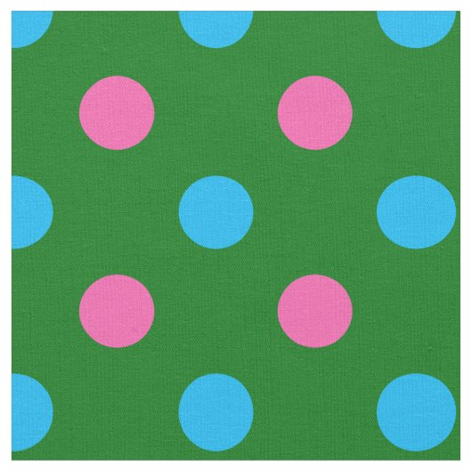 Tissu Motif à pois bleu vert rose (Fermer)