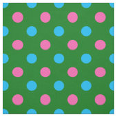 Tissu Motif à pois bleu vert rose (Échantillon)