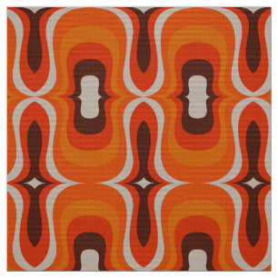Tissu Motif à rainures orange des soixante-dix