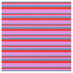 Tissu Motif à rayures/à lignes bleues, rouges et violett