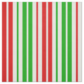 Tissu Motif à rayures blanches rouges et vertes (Échantillon)