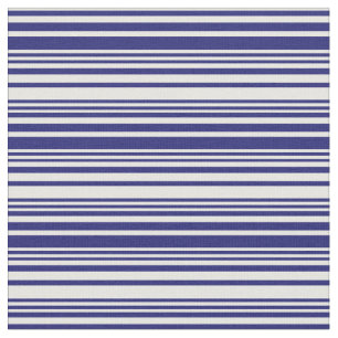Tissu Motif à rayures bleues et blanches de minuit
