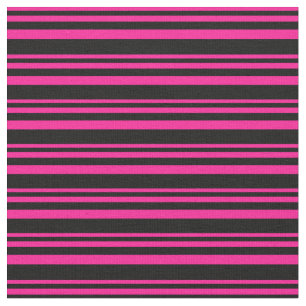 Tissu Motif à rayures de couleur noire et rose profond