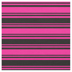 Tissu Motif à rayures de couleur noire et rose profond