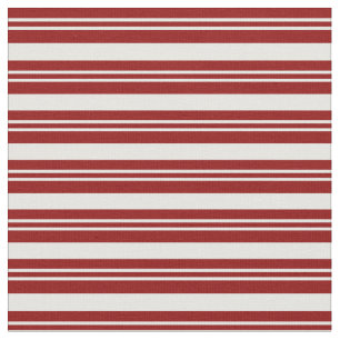 Tissu Motif à rayures de crème rouge foncé et de menthe
