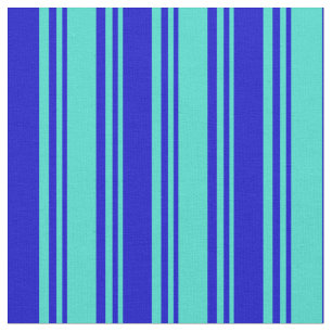 Tissu Motif à rayures turquoise et bleue