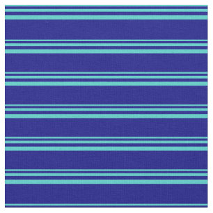 Tissu Motif à rayures turquoise et bleue