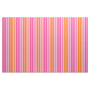 Tissu Motif à rayures verticales rose et orange