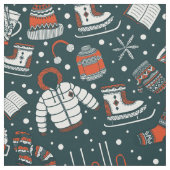 Tissu motif à thème d'hiver (Échantillon)