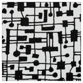 Tissu Motif Abstrait 020517 - Noir sur blanc (Échantillon)