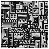 Tissu Motif Abstrait 110122 - Blanc sur noir (Échantillon)