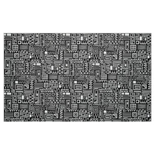 Tissu Motif Abstrait 110122 - Blanc sur noir