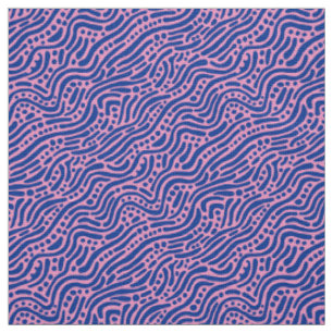 Tissu Motif Abstrait 110523 - Marine bleu et rose