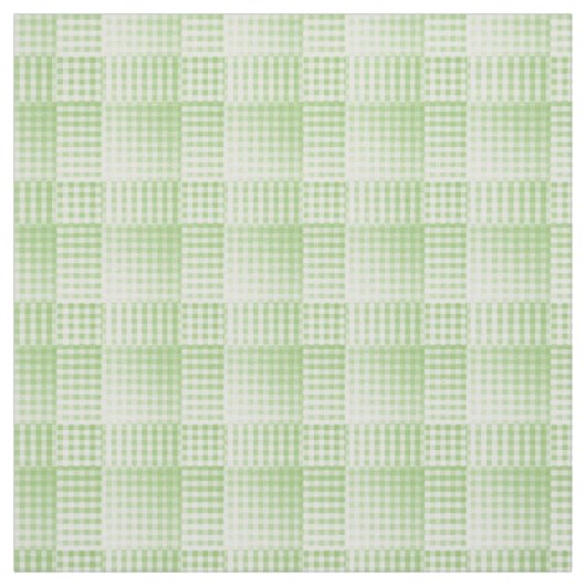 Tissu Motif Abstrait à Damier Vert Blanc (Échantillon)