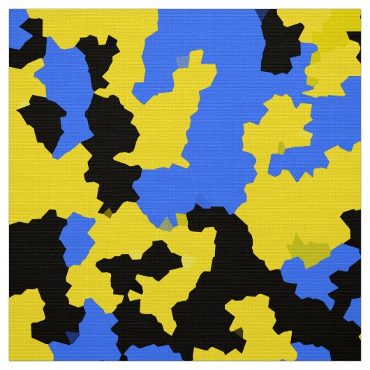 Tissu Motif Abstrait bleu jaune (Échantillon)