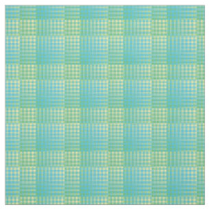 Tissu Motif Abstrait Damier Bleu Vert