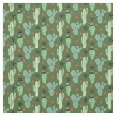 Tissu Motif abstrait de désert de cactus de hippie (Échantillon)