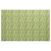 Tissu Motif abstrait de milieu de siècle vert orange (Fat Quarter)