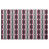 Tissu Motif Abstrait Fuchsia, Grey et Black Grain (Yard)