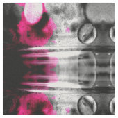 Tissu Motif Abstrait Fuchsia, Grey et Black Grain (Fermer)