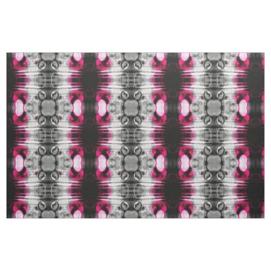 Tissu Motif Abstrait Fuchsia, Grey et Black Grain (Fat Quarter)