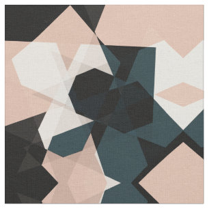 Tissu Motif Abstrait géométrique Beige Noir moderne