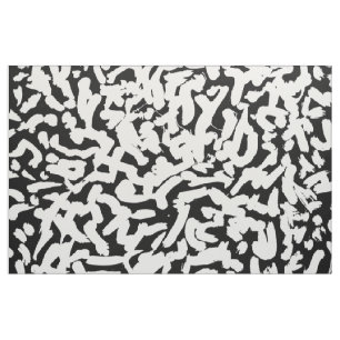 Tissu Motif abstrait noir et blanc de courses de brosse