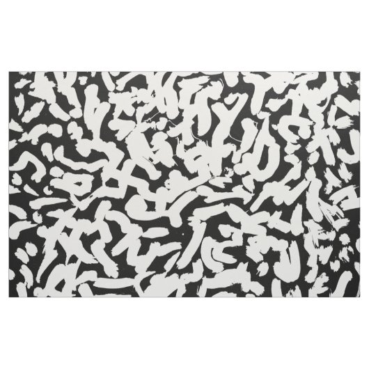 Tissu Motif abstrait noir et blanc de courses de brosse (Yard)