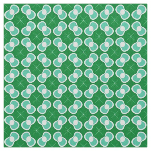 Tissu Motif Abstrait Vert et Turquoise (Échantillon)