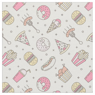 Tissu Motif alimentaire malsain