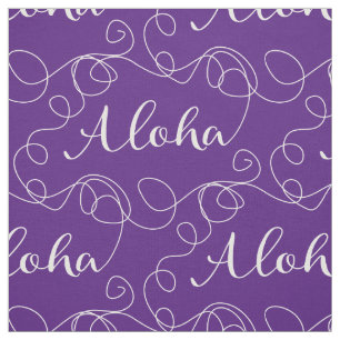 Tissu MOTIF ALOHA blanc transparent avec LIGNES