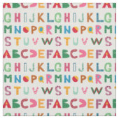 Tissu Motif Alphabet coloré (Échantillon)