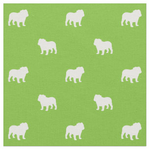 Tissu Motif anglais de silhouettes de bouledogue mignon