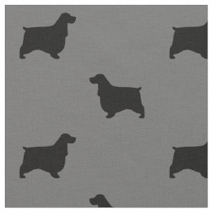 Tissu Motif anglais de silhouettes de cocker