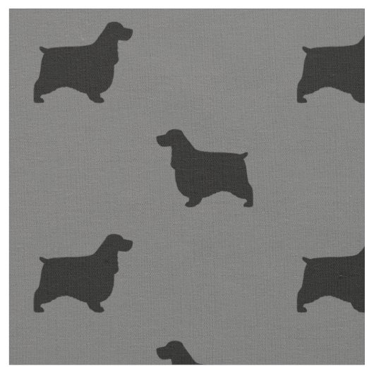 Tissu Motif anglais de silhouettes de cocker (Fermer)